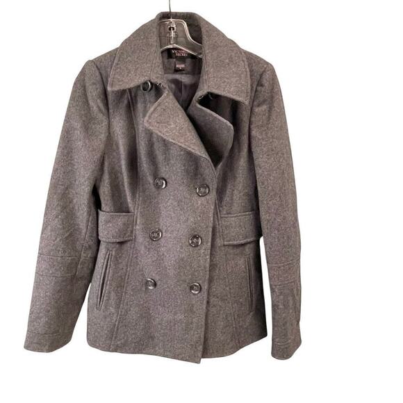 Victoria's Secret Gray Pea Coat Size 6 Jacket Lined Wool - Picture 1 of 6